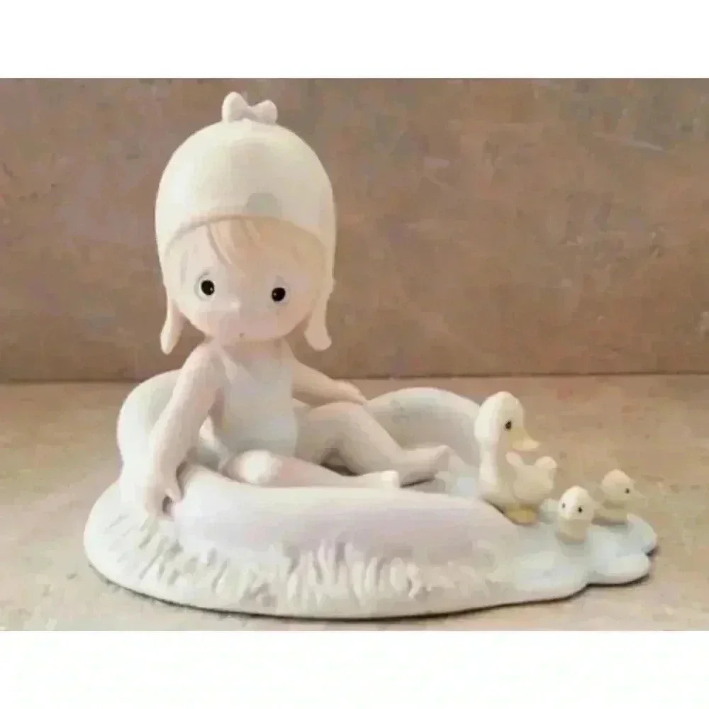 Vintage 1988 August Precious Moments Boy with Ducks